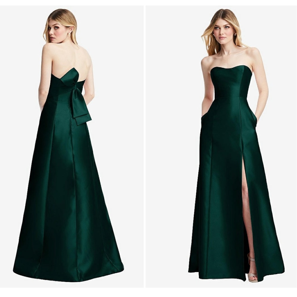 Alfred Sung: Strapless Satin A-Line Gown (NWT)